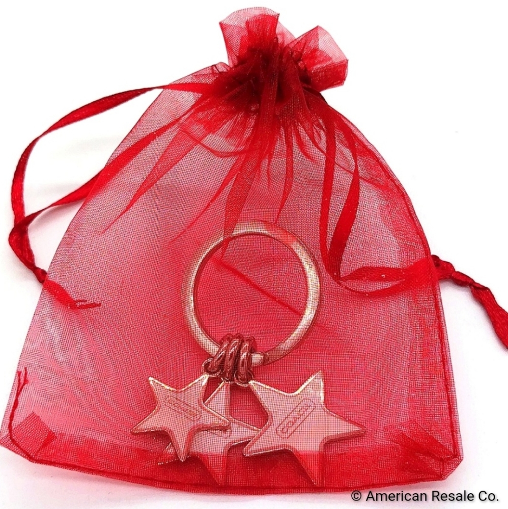 Vintage COACH White Triple Star Keychain Fob Purse Charm-Rare - Picture 4 of 4